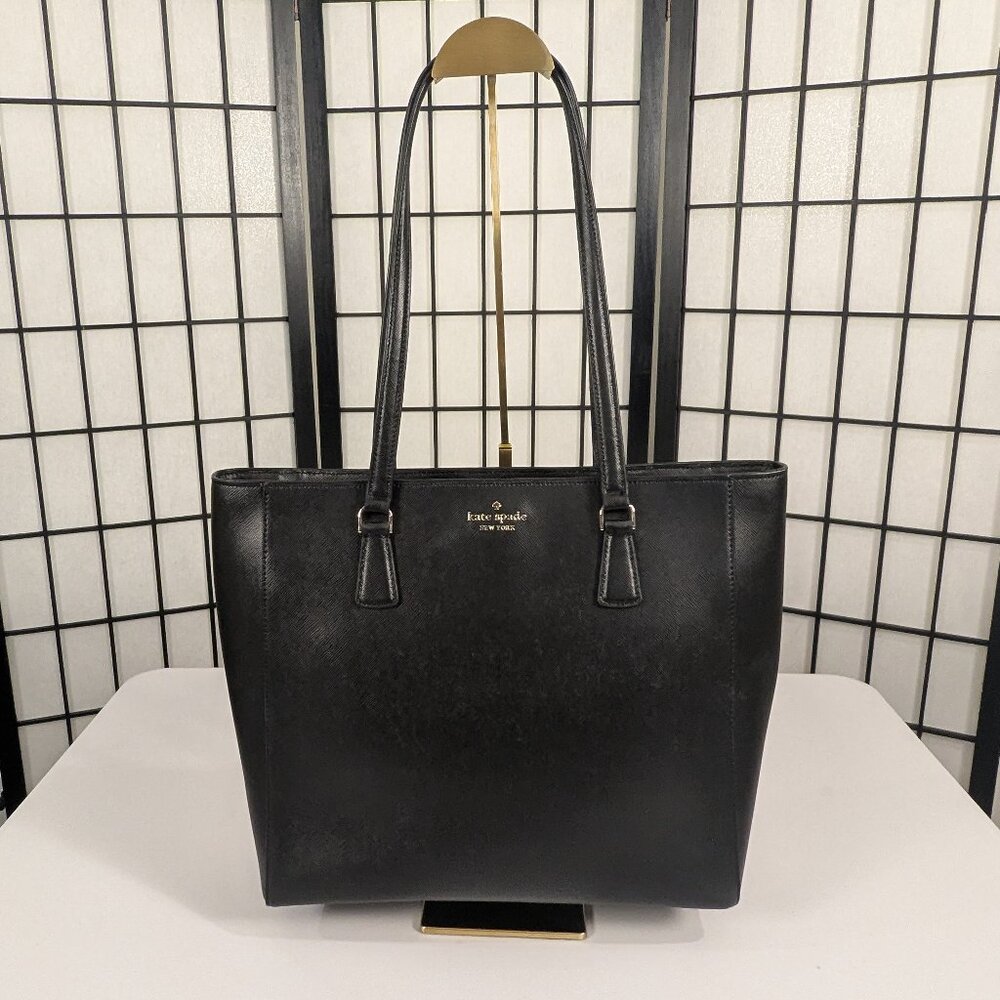 kate spade Black Leather Shoulder Tote